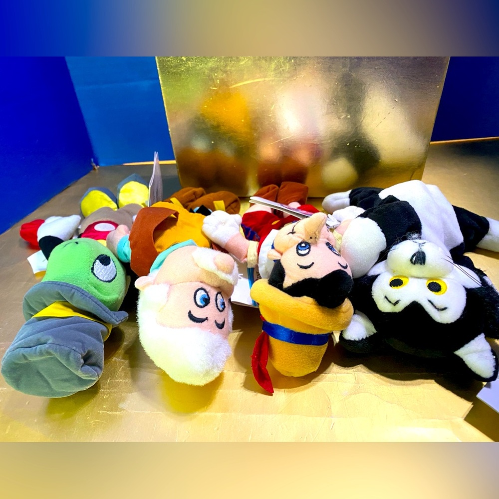 DISNEY EXCLUSIVE NWT VTG 90s PINOCCHIO RETIRED BEAN BAG PLUSH COMPLETE SET OF 4 - Picture 11 of 13